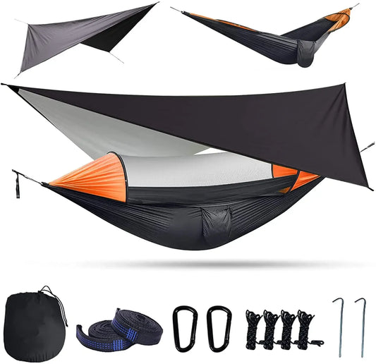Camping Hammock with Mosquito Net & Rain Fly Tarp