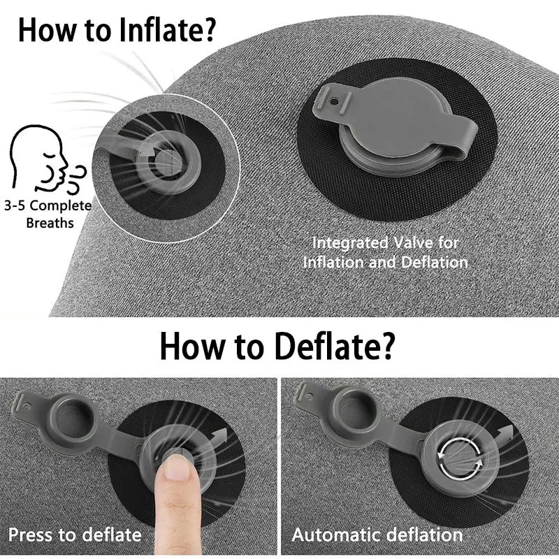 Ultralight Inflatable Camping Travel Pillow | Soft Washable Cover