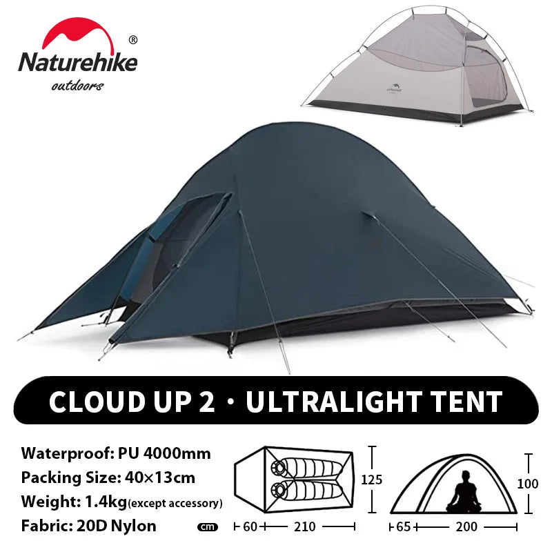 Naturehike Cloud Up 2 Ultralight 2 Person Camping Tent | 20D Waterproof