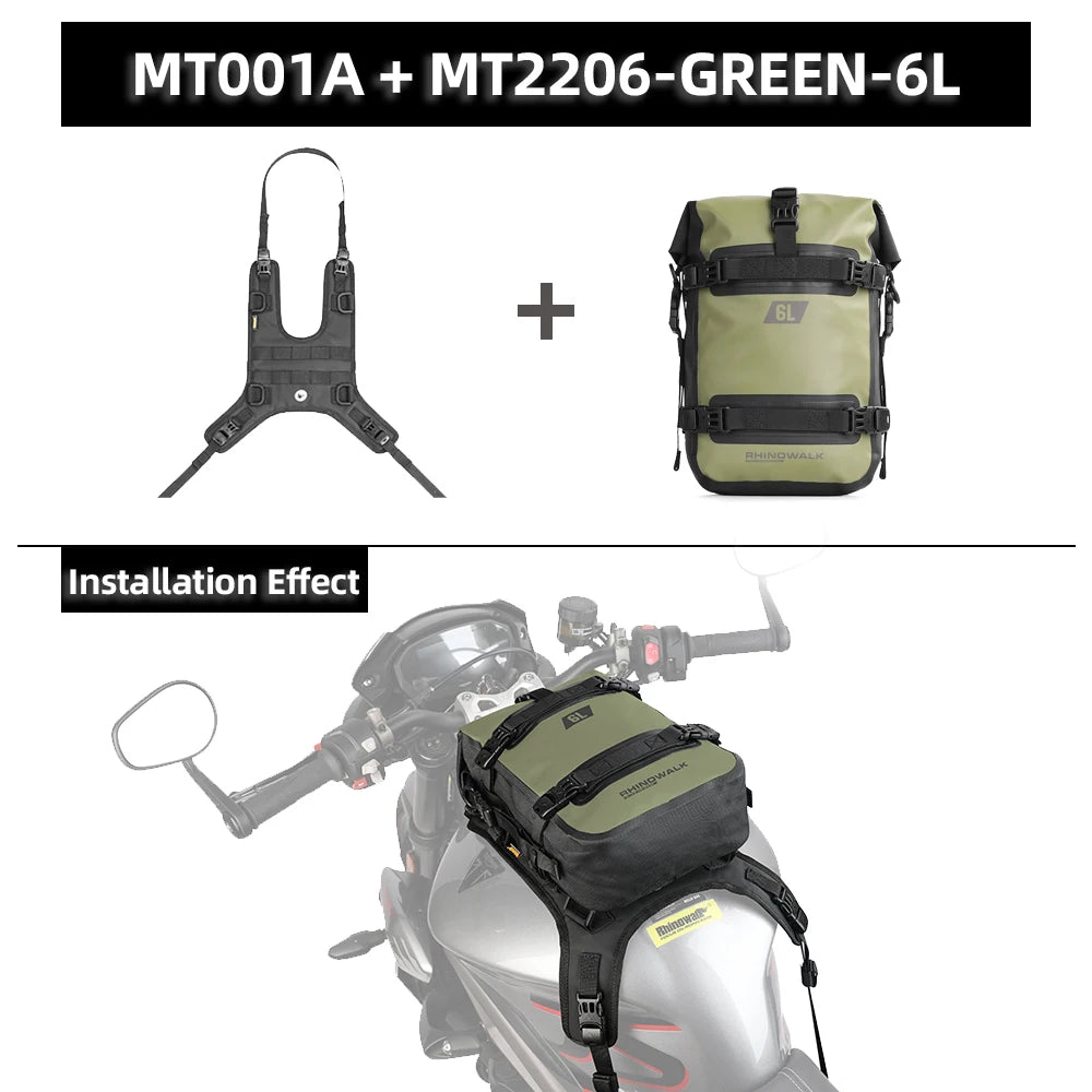 Rhinowalk Motorcycle Tank Bag | Waterproof 6L/8L/10L Front Bag & Backpack
