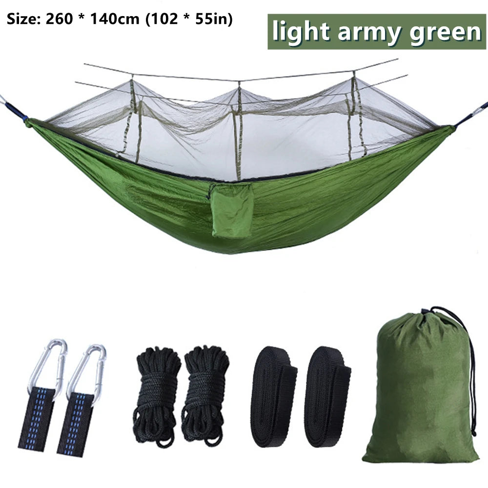 Portable Outdoor Double Hammock with Mosquito Net | Sleeping Hanging Hammock