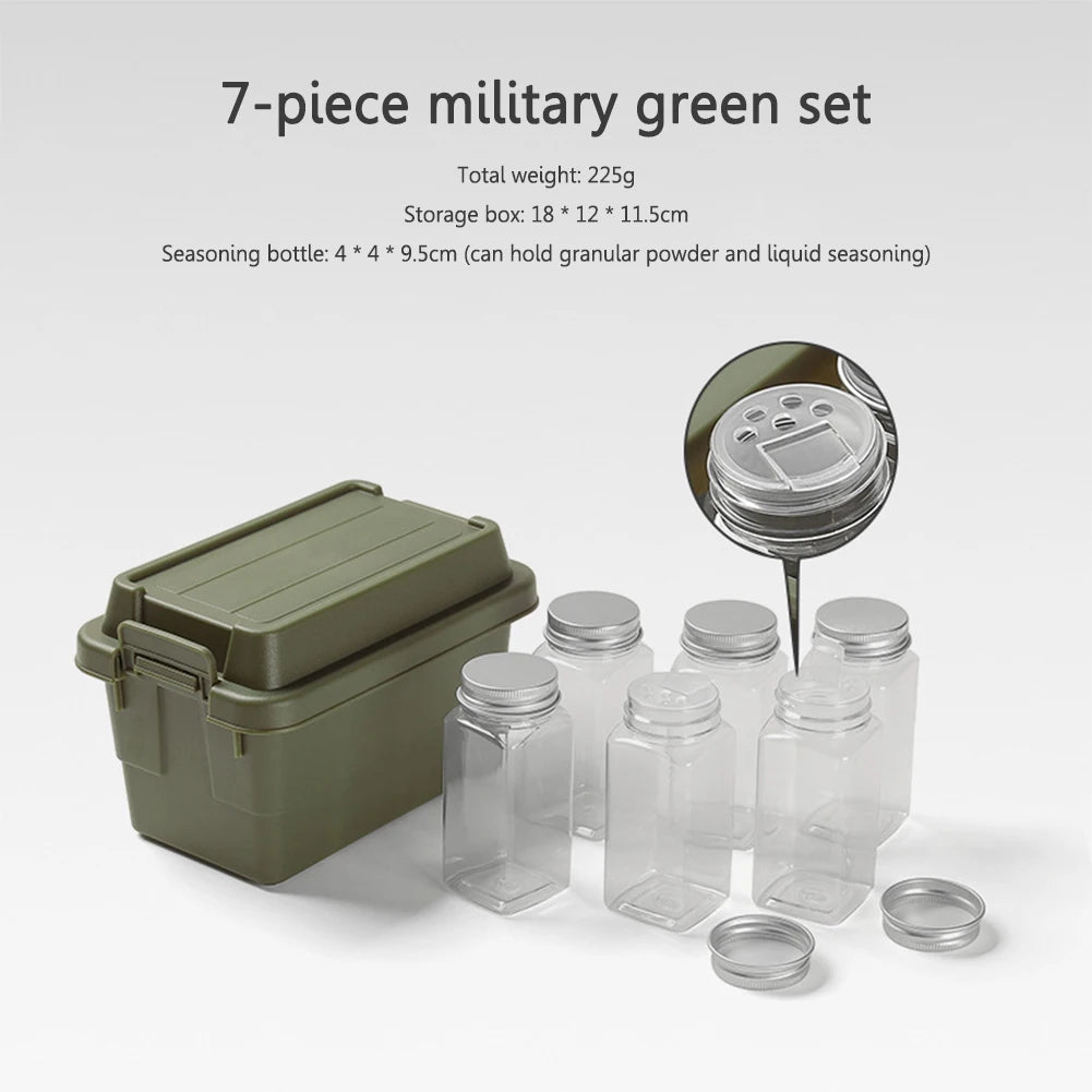 Portable Camping Seasoning Bottle Set | Sealing Oil Bottles & Storage Bag
