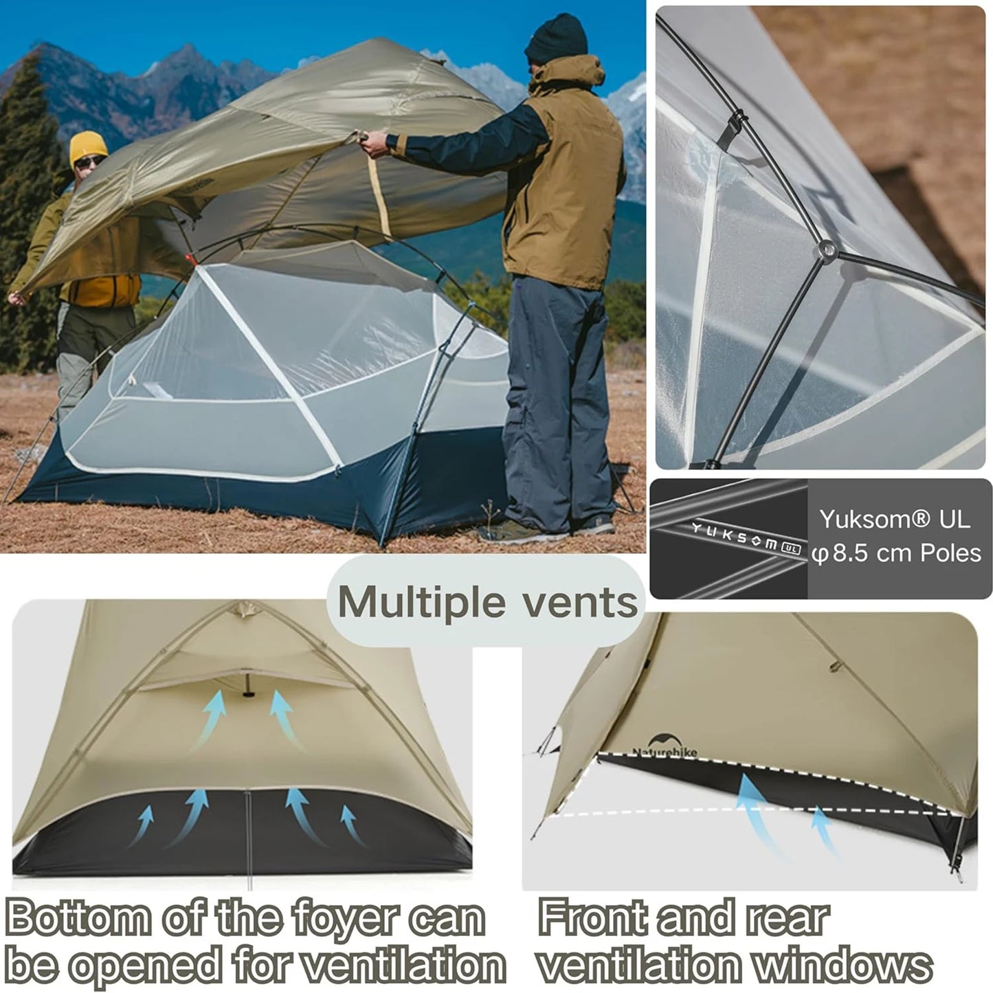 Mongar UL Ultralight 1-2 Person Camping Tent | 15D Waterproof