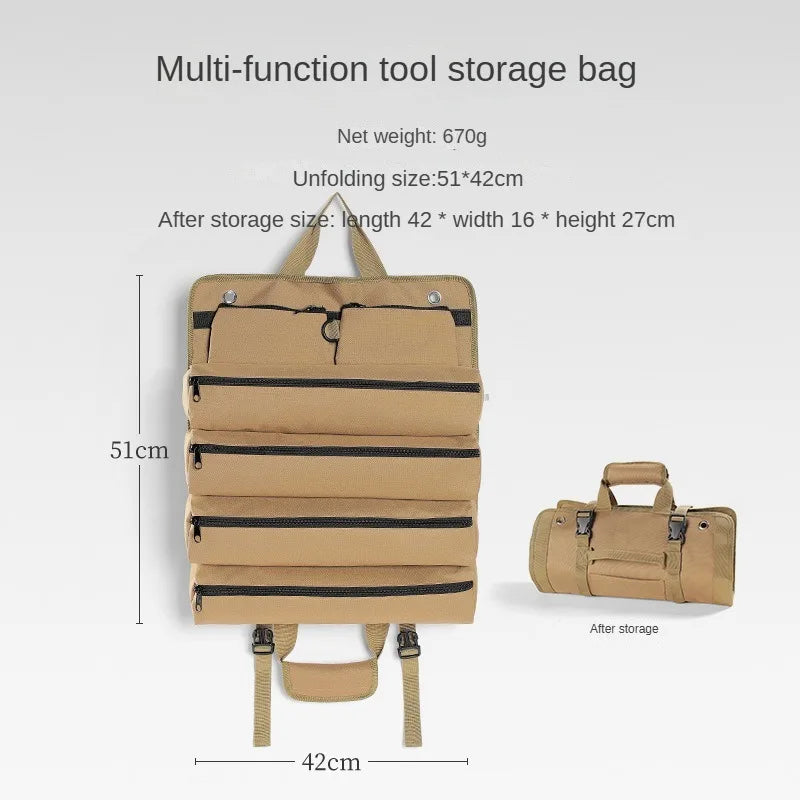 Outdoor Multifunctional Storage Bag | Foldable Hanging Tool & Hardware Carrier