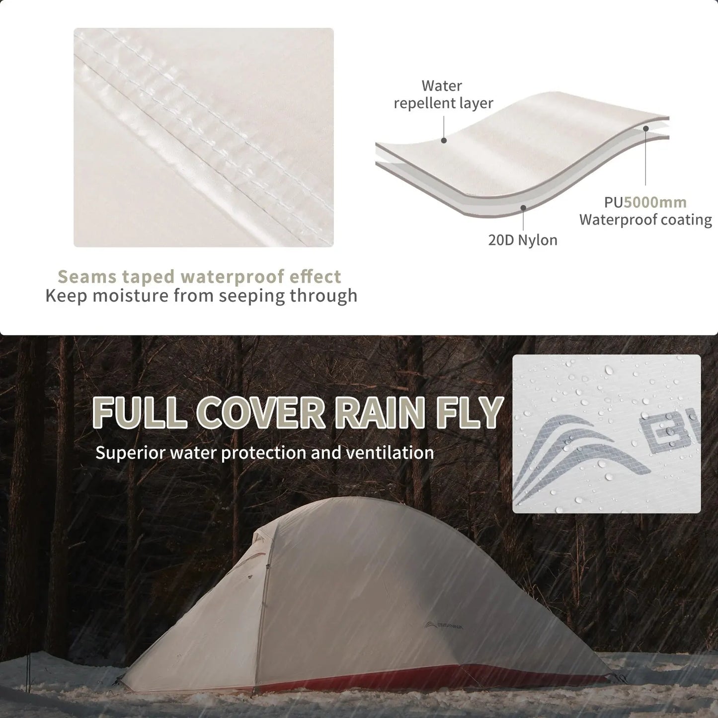 Ultralight 1-2 Person Camping Tent | 20D Waterproof Nylon