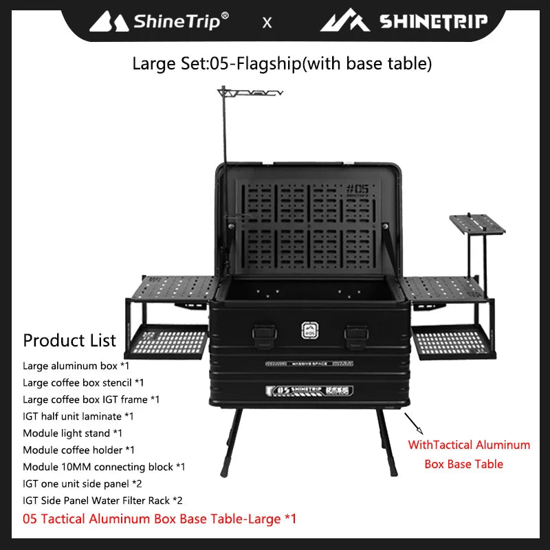 Multifunctional Modular Aluminum Camping Table & Storage Case