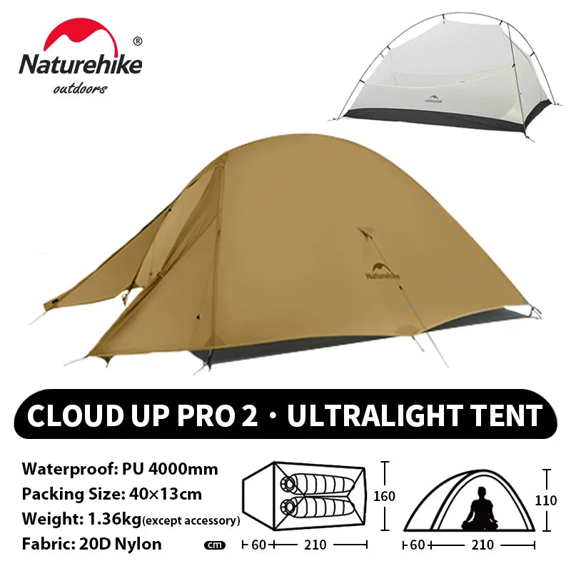 Naturehike Cloud Up 2 Ultralight 2 Person Camping Tent | 20D Waterproof
