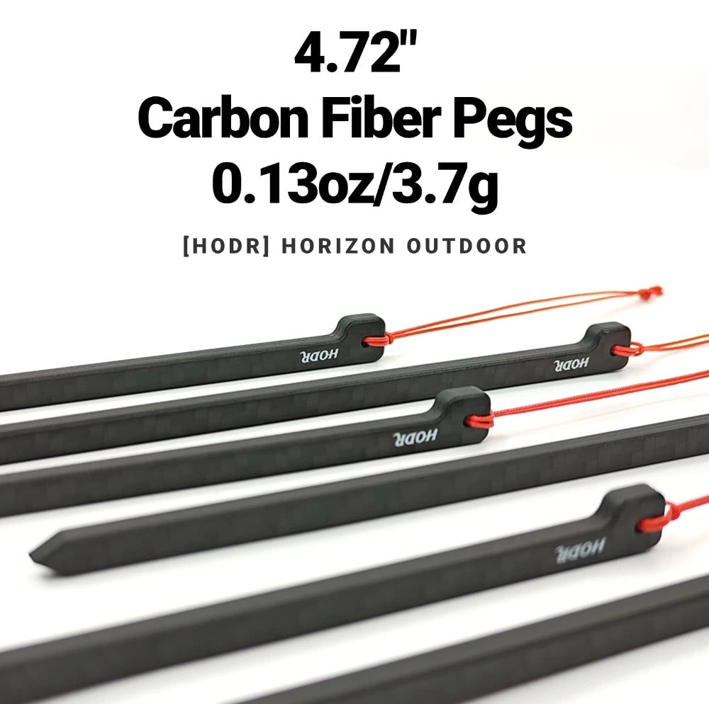 Ultralight Carbon Fiber Tent Pegs | 12cm, 3.7g Camping Stakes