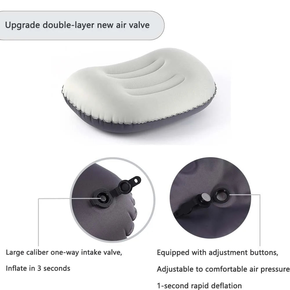 Inflatable Pillow | Outdoor Compressible Folding Air Cushion