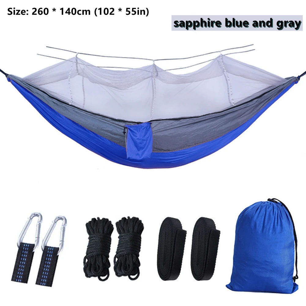 Portable Outdoor Double Hammock with Mosquito Net | Sleeping Hanging Hammock