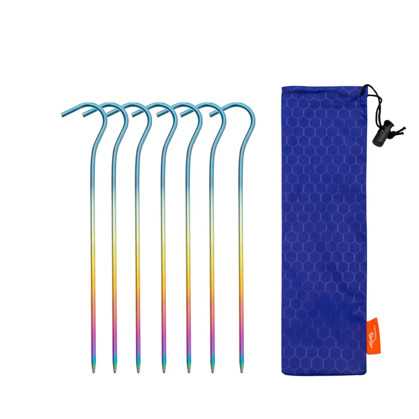 Ultralight Titanium Alloy Tent Pegs | 3.0*165mm Camping Stakes with Hook