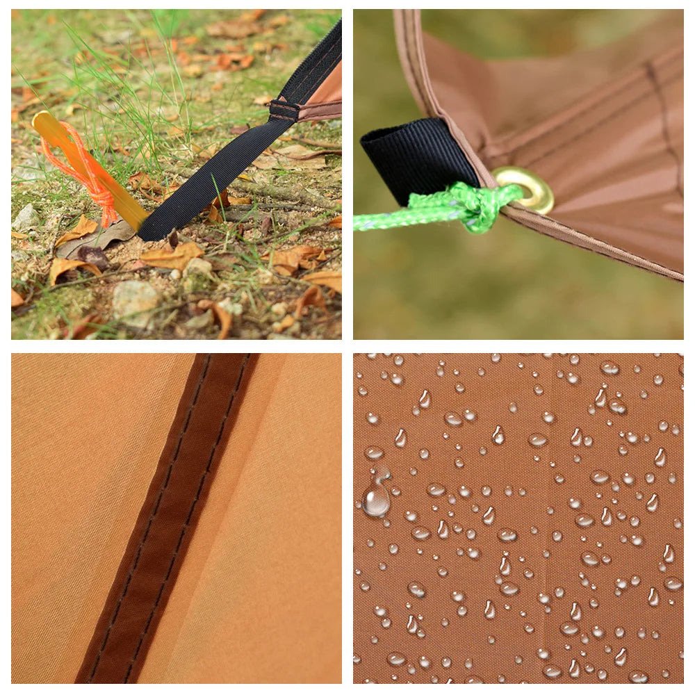 Camping Single Layer Two Person Tent Shelter | 2-in-1 Windproof Light Weight Tent (No Poles)