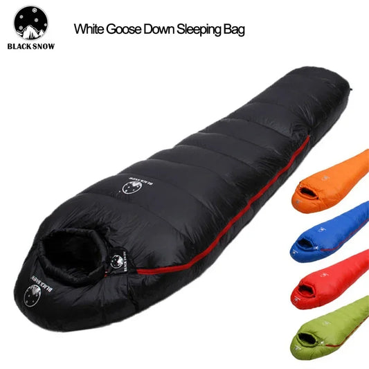 Very Warm White Goose Down Mummy Sleeping Bag | 4 Thickness Options