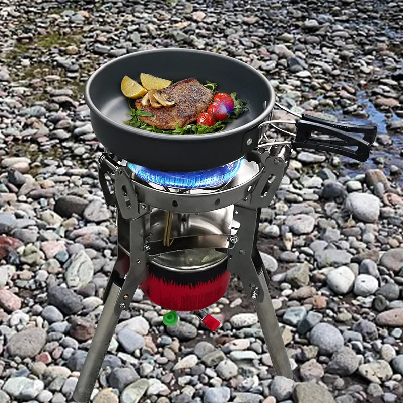 High Power 4360W Folding Camping Gas Stove | Adjustable Height Burner