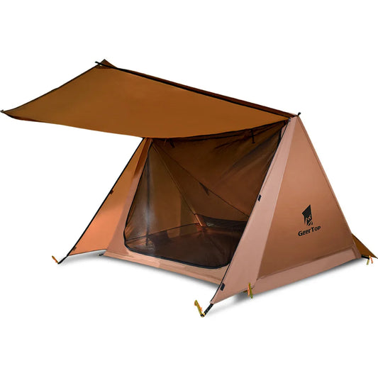 Camping Single Layer Two Person Tent Shelter | 2-in-1 Windproof Light Weight Tent (No Poles)