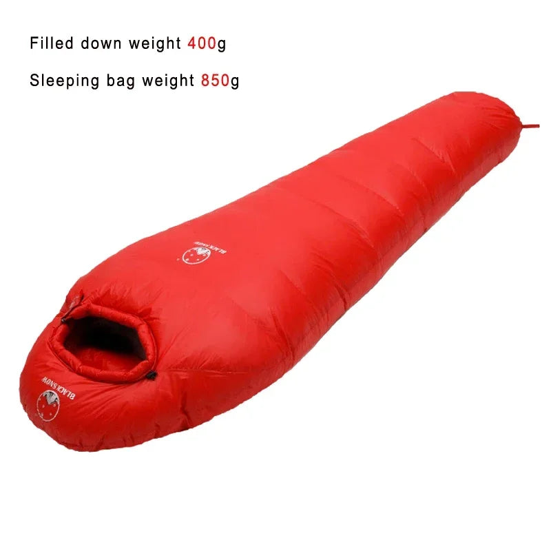 Very Warm White Goose Down Mummy Sleeping Bag | 4 Thickness Options