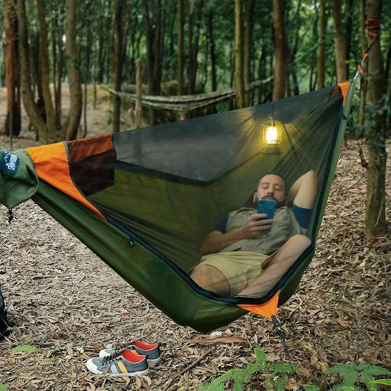 Portable Outdoor Quick Open Anti-Rollover Mosquito Net Hammock