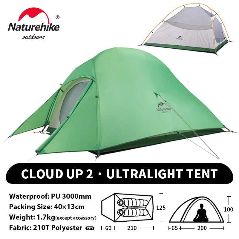 Naturehike Cloud Up 2 Ultralight 2 Person Camping Tent | 20D Waterproof