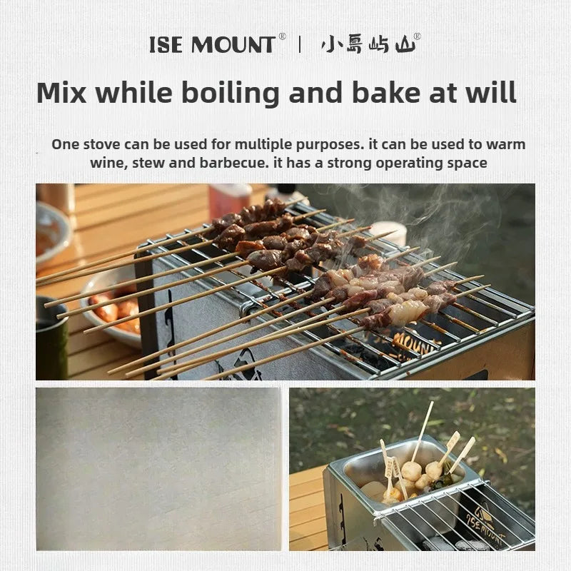 Outdoor Cooking Firewood Stove | Portable Multifunctional Stainless Steel BBQ Stove