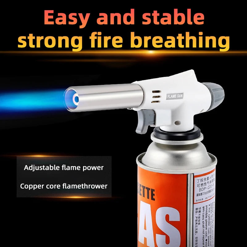 Portable Butane Gas Flame Torch | Auto-Ignition Cooking & BBQ Burner
