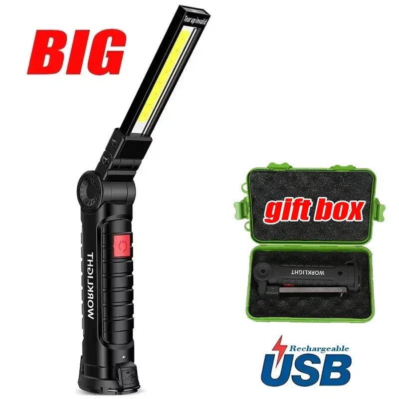 Multifunctional COB LED Flashlight | Portable Magnetic Work Light & Lantern