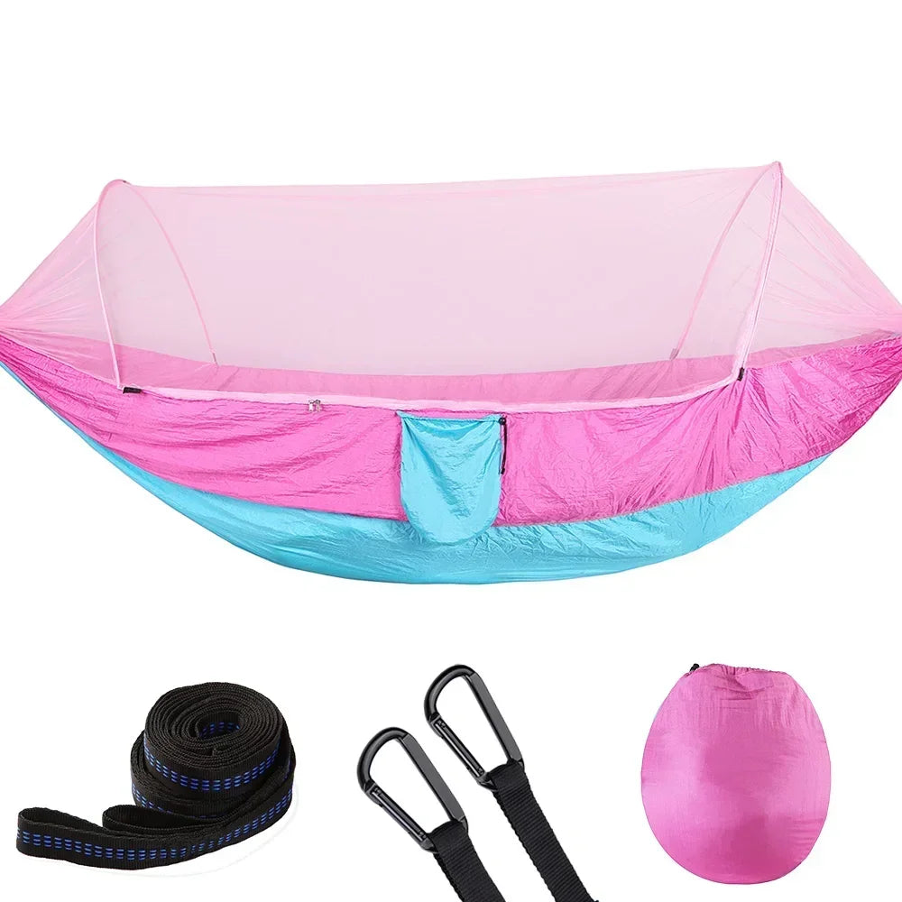 Pop-Up Portable Hammock with Mosquito Net | Lightweight Parachute Hammock