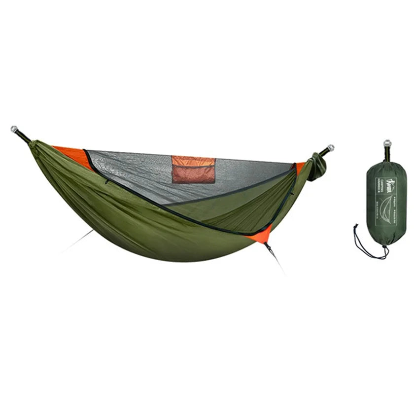 Portable Outdoor Quick Open Anti-Rollover Mosquito Net Hammock