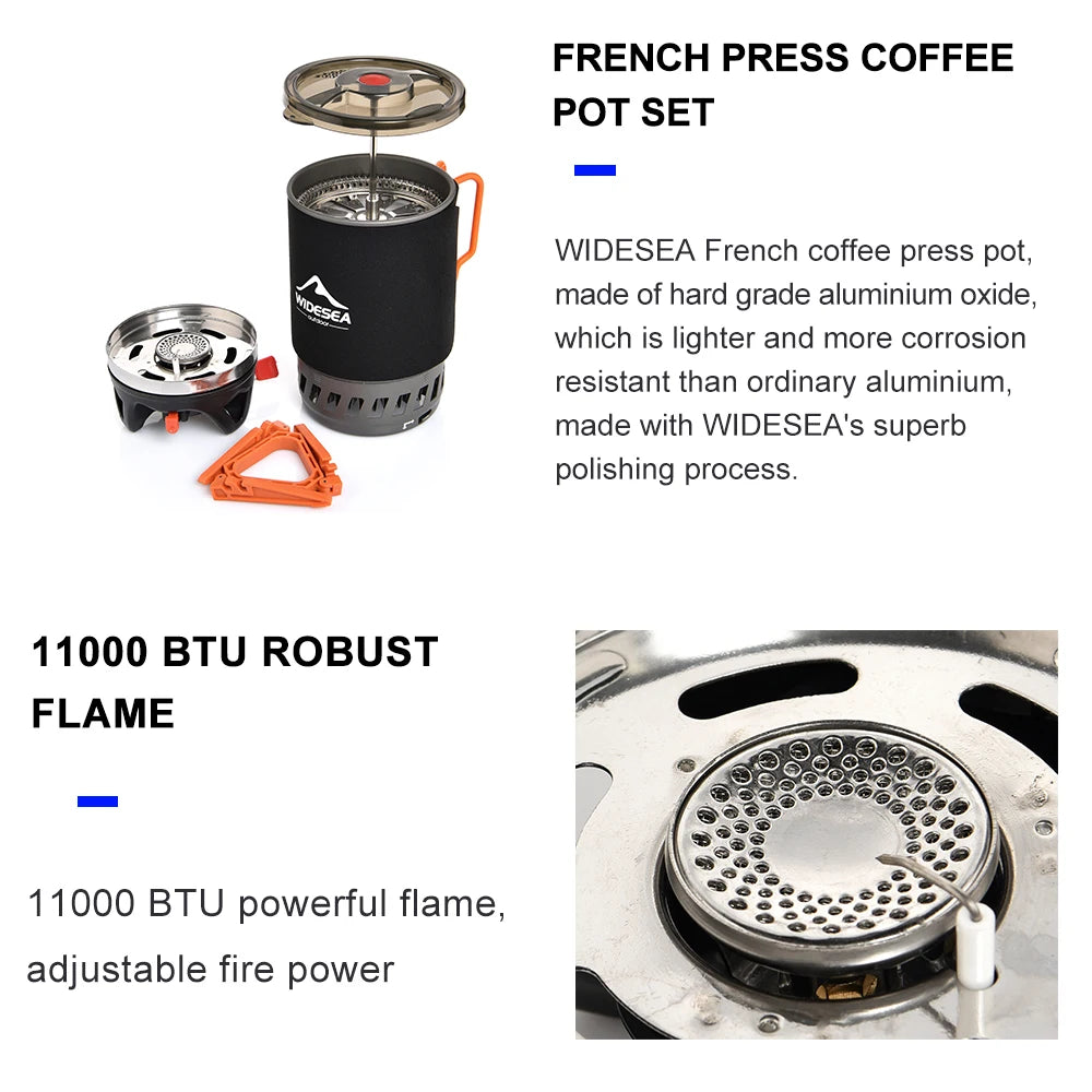 Camping Cooking System with Heat Exchanger | Portable Gas Stove & Cookware